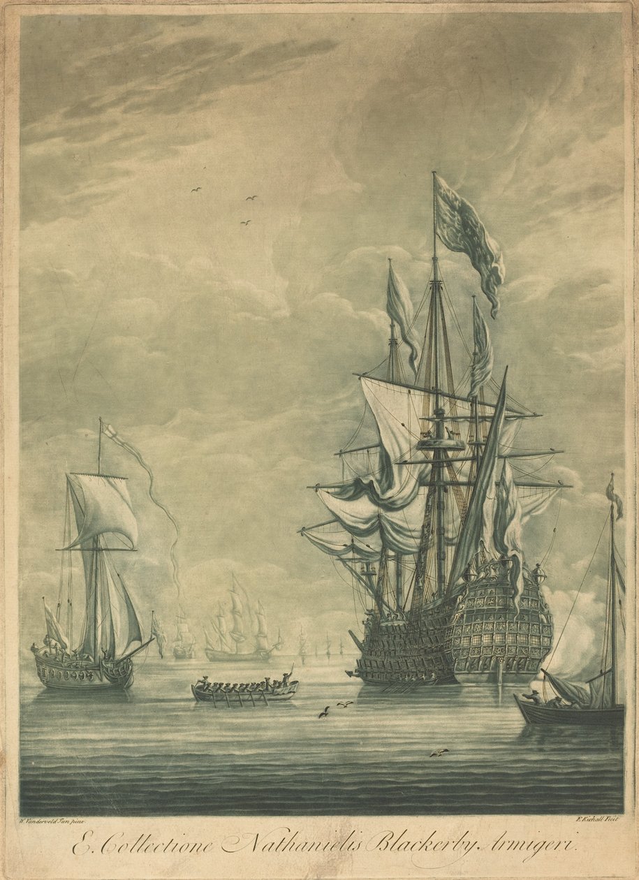Scène de navigation de la collection de Nathaniel Blackerby - Elisha Kirkall after Willem van de Velde the Younger