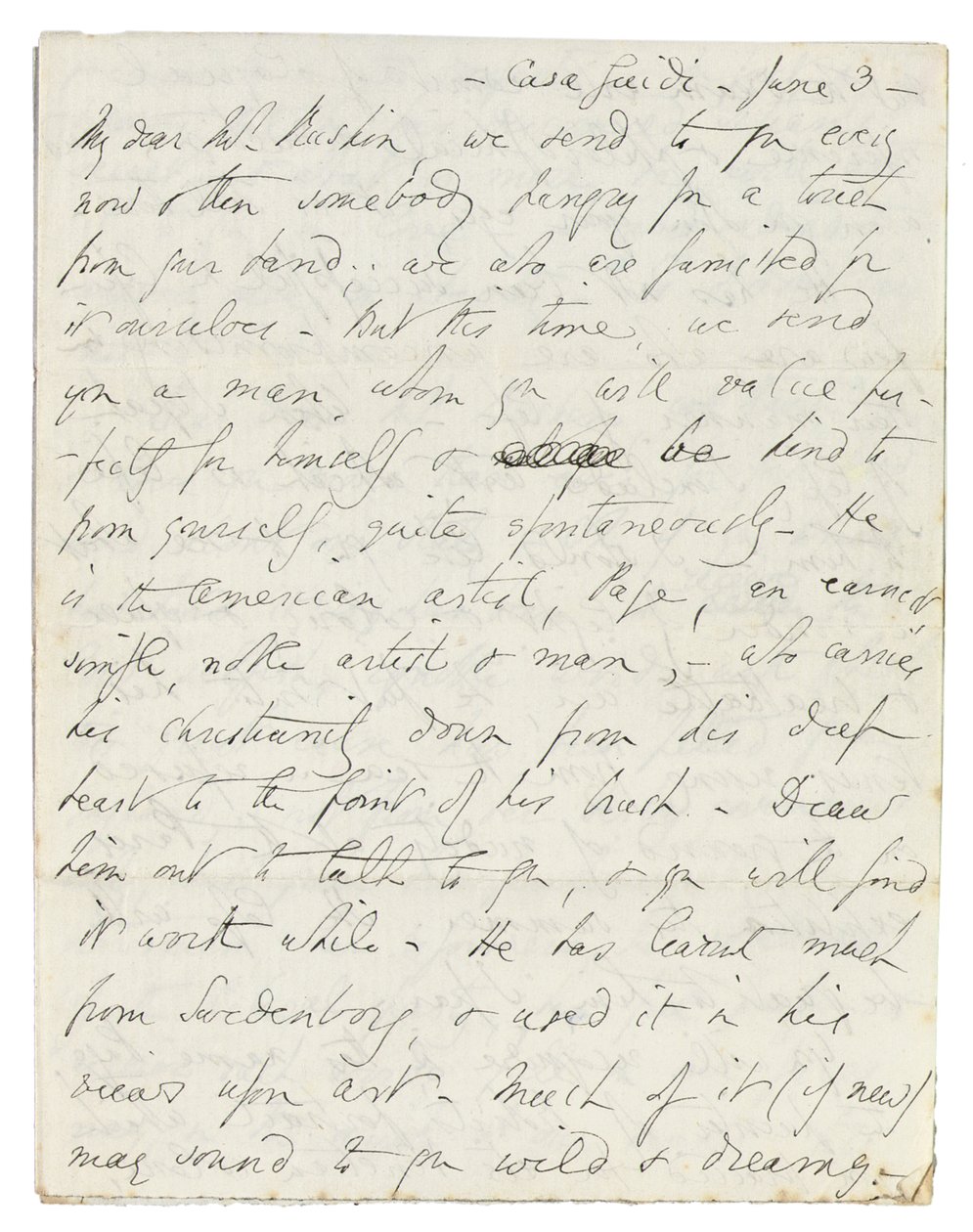 Lettre autographe à John Ruskin, Casa Giudi, Florence, 3 juin 1859 - Elizabeth Browning