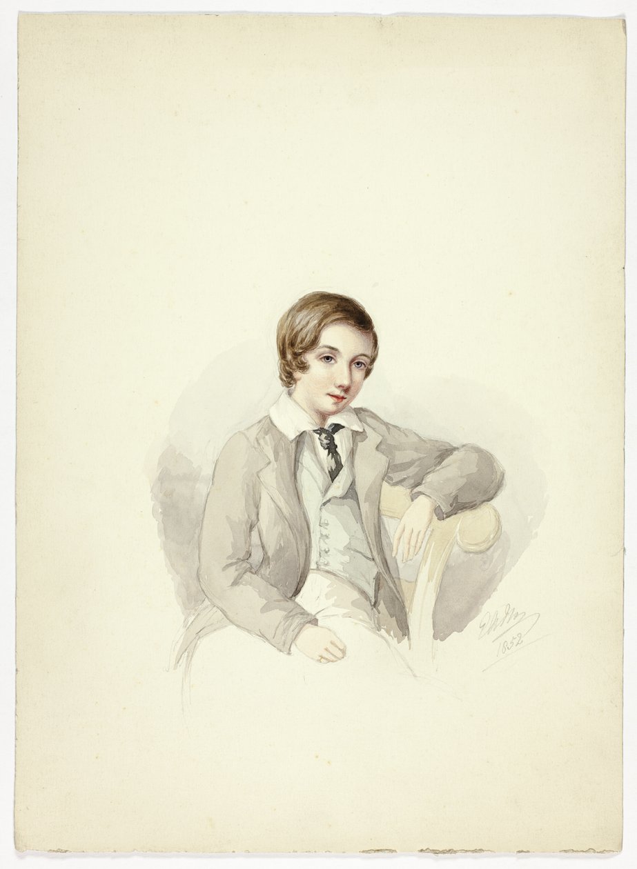 Jeune homme appuyé sur une chaise - Elizabeth Murray