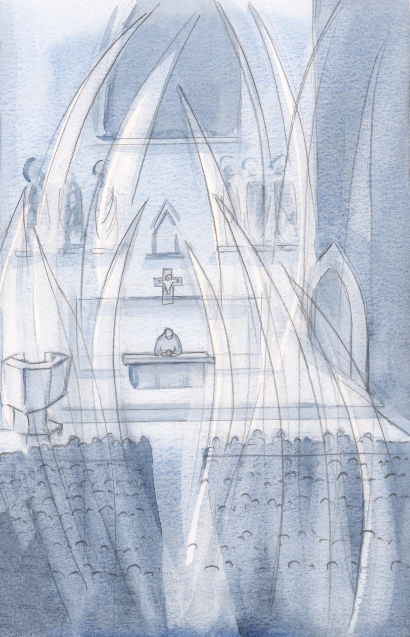 Les anges adorent avec nous à la Sainte Messe, s