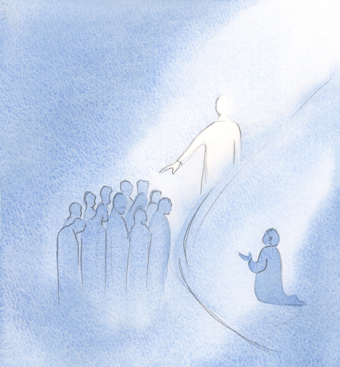 Alors que le Christ entrait dans mon âme, il tendait la main et bénissait tous ceux que je tiens en prière, 2000 - Elizabeth Wang