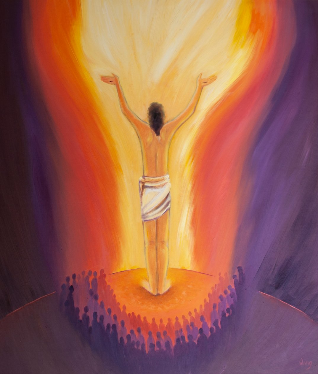 Le Christ se tient parmi nous à la messe et prie pour les pécheurs en offrant son sacrifice unique, 2000 - Elizabeth Wang