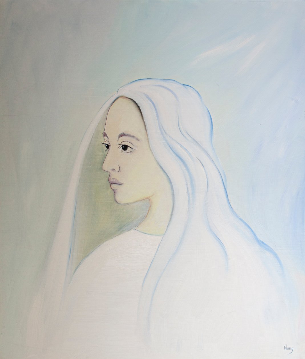 Au ciel, la Vierge Marie partage la préoccupation de son fils pour tout ce qui se passe sur terre, 2000 - Elizabeth Wang
