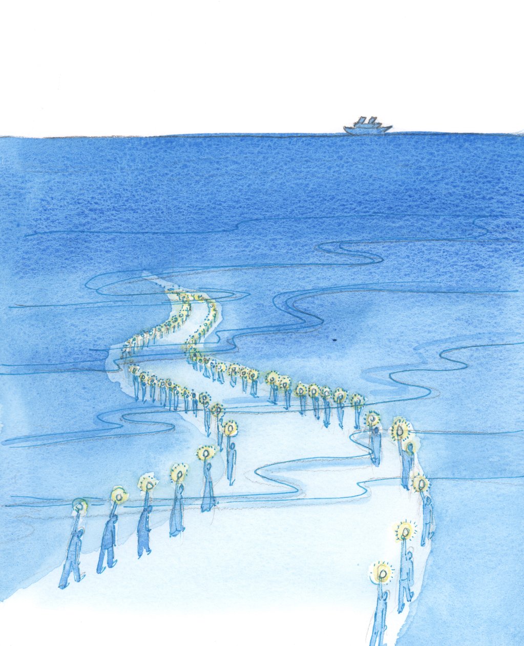 Les personnes qui meurent en priant (comme celles qui sont mortes en priant le Rosaire sur le Titanic) marchent sur une route qui semble mener aux ténèbres - Elizabeth Wang