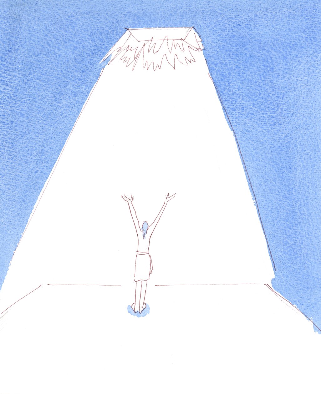 Le Père entend les prières que nous offrons au nom de Jésus, 2004 (aquarelle sur papier) - Elizabeth Wang