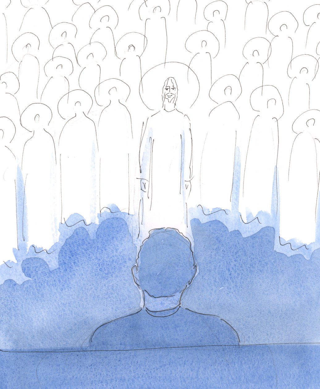 Les Saints sont tout autour de nous, avec le Christ, lorsque nous prions ; ils se réjouissent de l