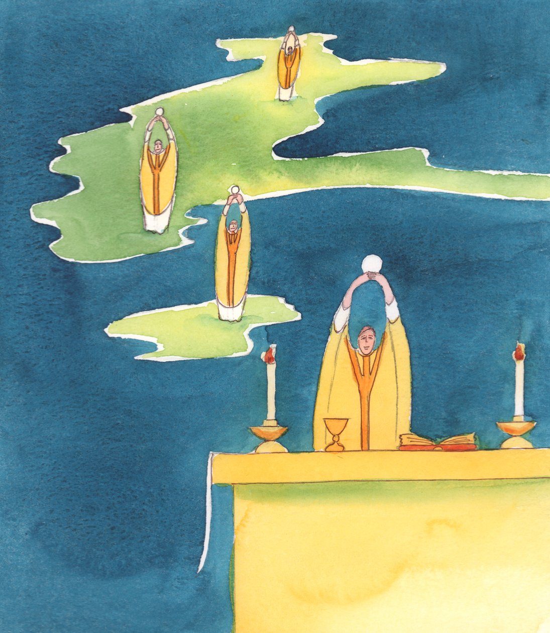 Partout où un prêtre catholique offre le Saint Sacrifice de la Messe, il y a Jésus-Christ, présent avec son peuple, 2000 - Elizabeth Wang