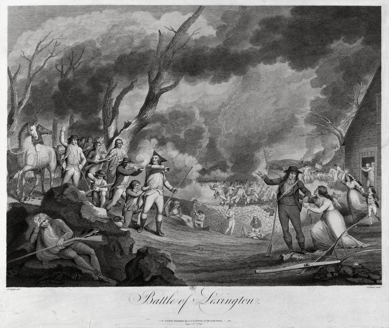 La bataille de Lexington, 19 avril 1775 - Elkanah Tisdale