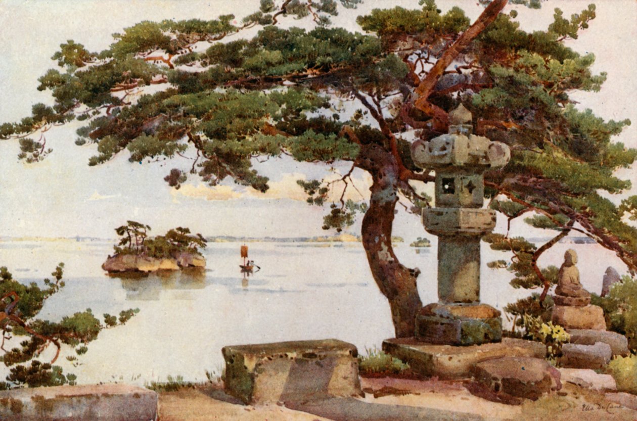 Pin à Matsushima (lithographie couleur) - Ella Du Cane