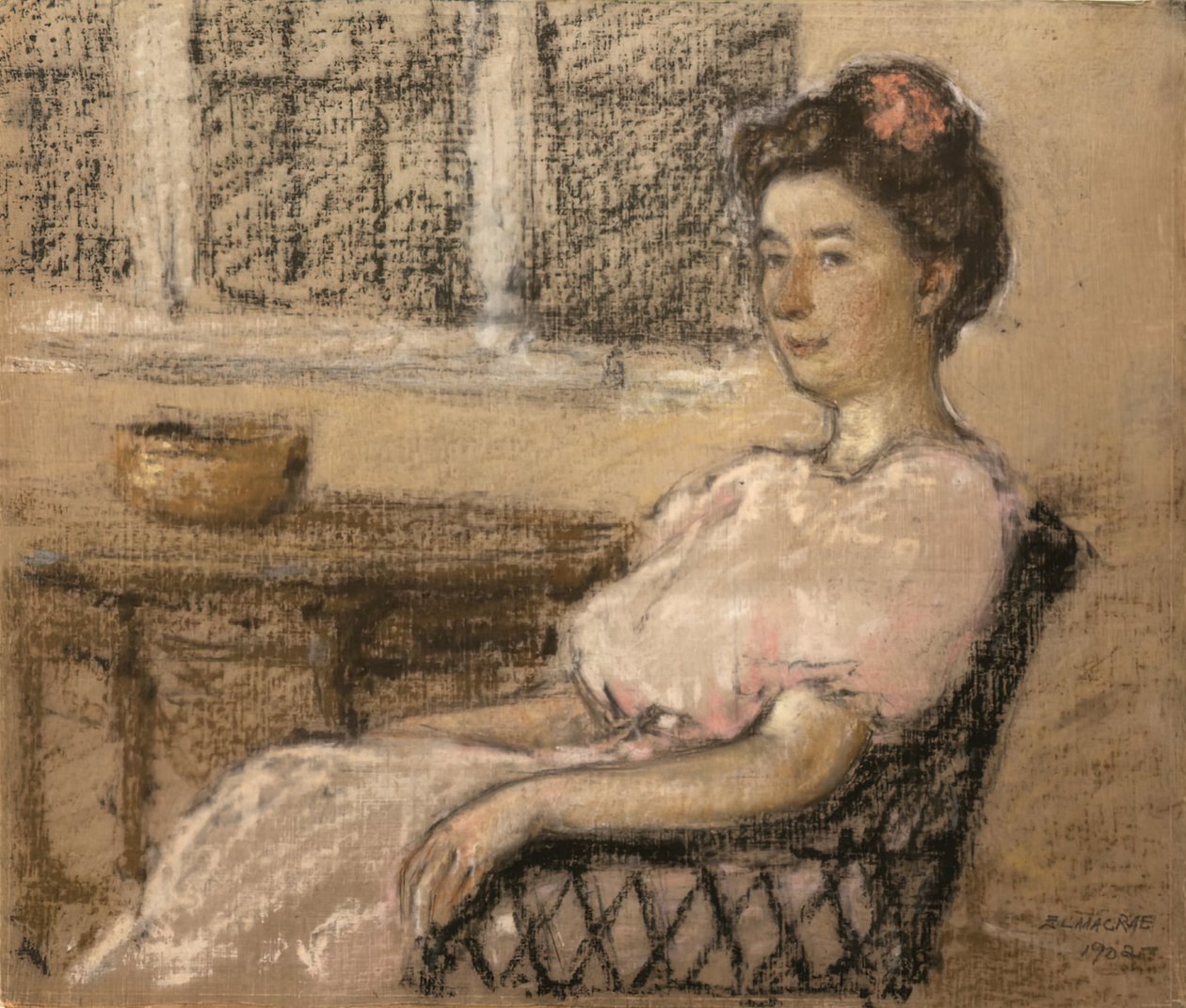 Femme assise en rose - Elmer Livingston MacRae
