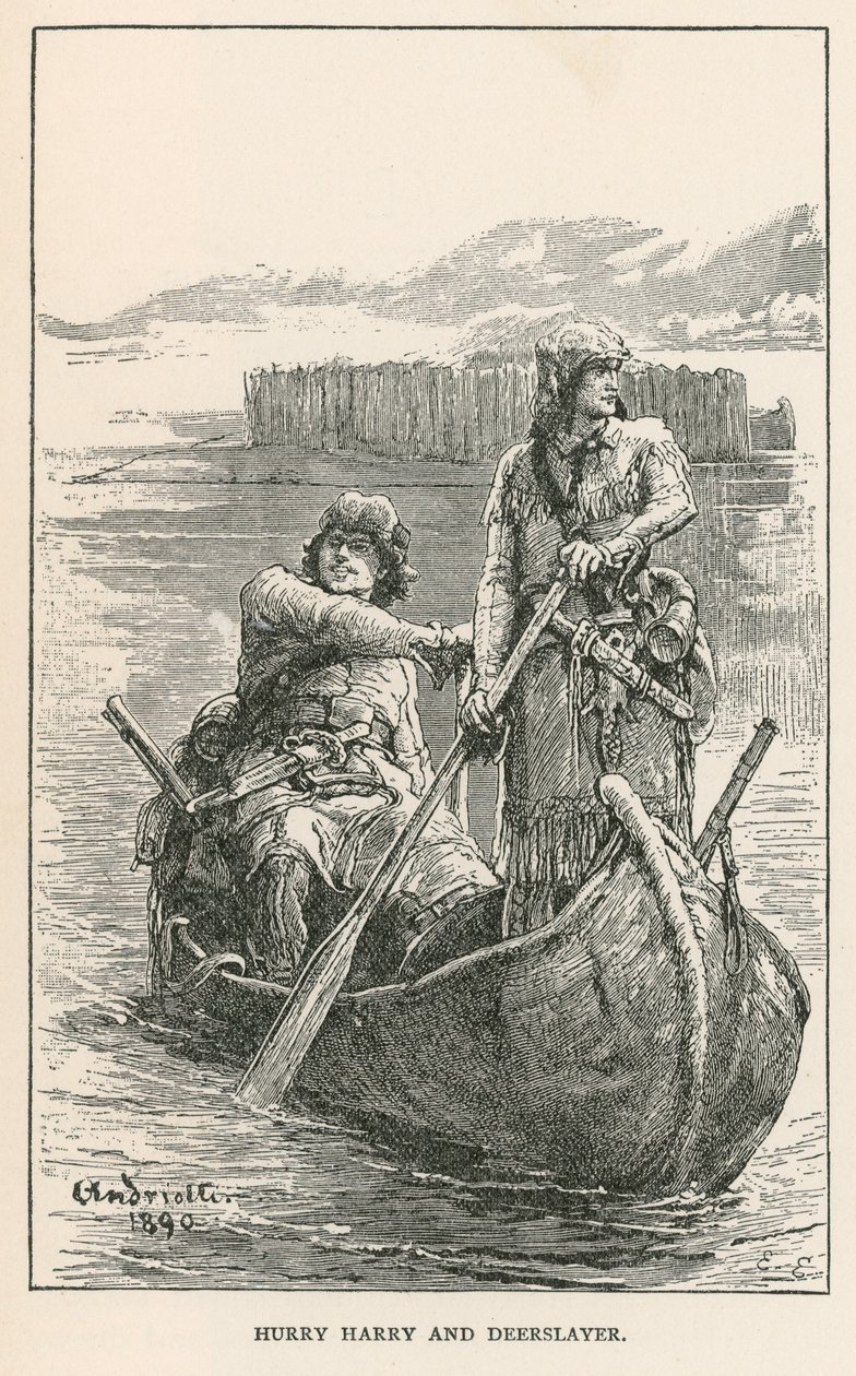 Hurry Harry et Deerslayer (gravure) - Elviro Michael Andriolli