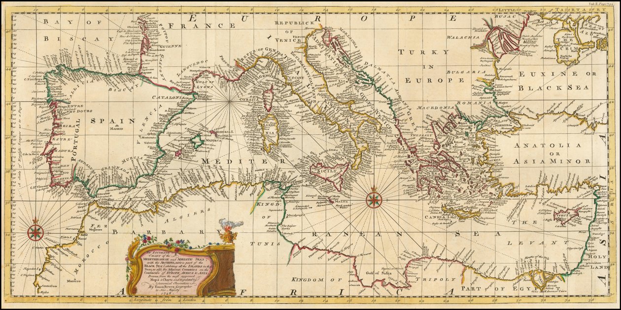 Carte de 1748 - Carte exacte de la Méditerranée et de l