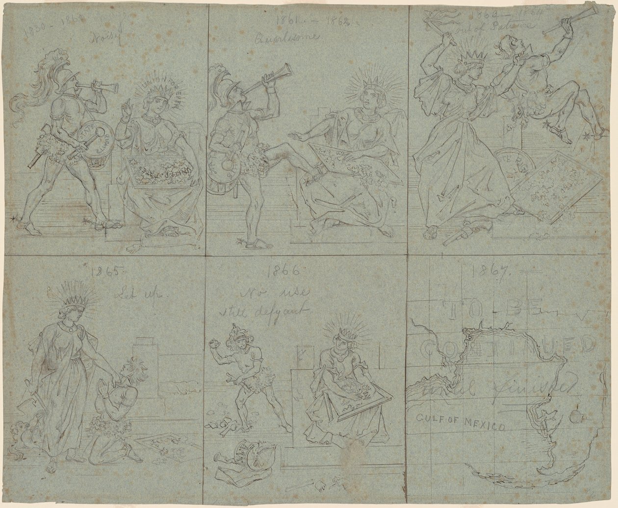 Dessin politique de la guerre civile américaine - Emanuel Gottlieb Leutze