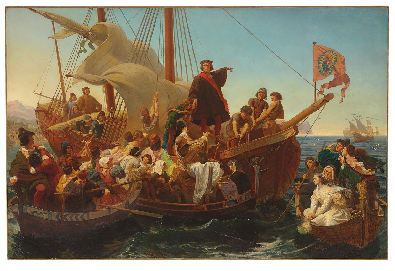 Le départ de Christophe Colomb de Palos en 1492, 1855 - Emanuel Gottlieb Leutze