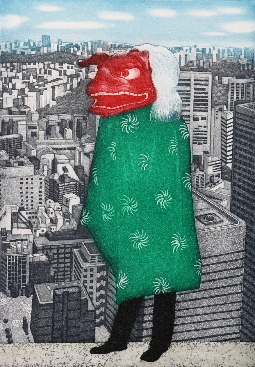 Lion heureux, 2007 (eau-forte) - Emiko Aida
