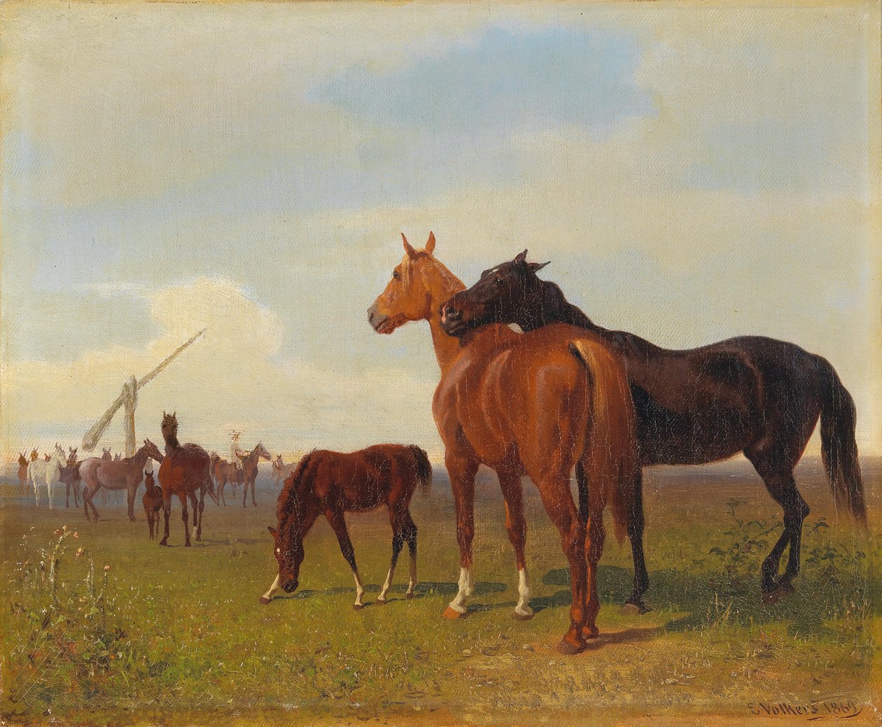 Chevaux sur la Puszta - Emil Volkers