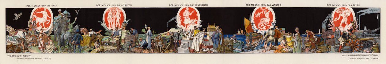Le triomphe du travail (lithographie couleur) - Emil Doepler