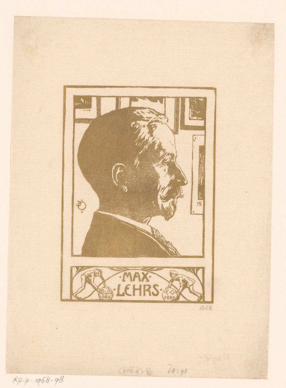 Portrait de Max Lehrs - Emil Orlik (signed by artist)
