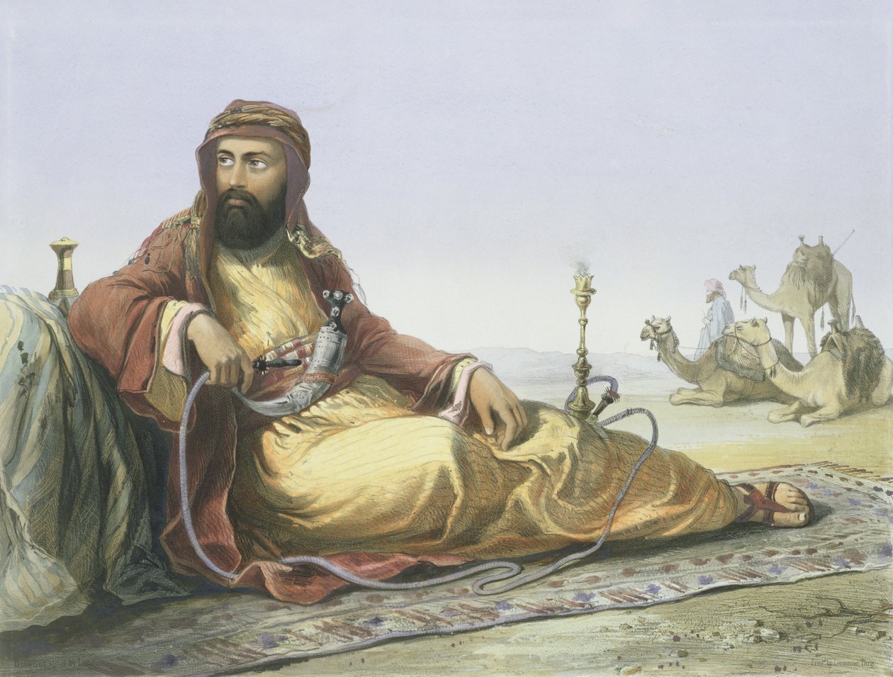 Un Arabe se reposant dans le désert, page de titre de 