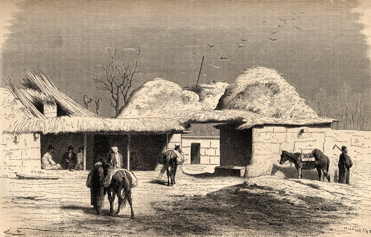 Un caravansérail à Tachkent, Ouzbékistan, illustration de 
