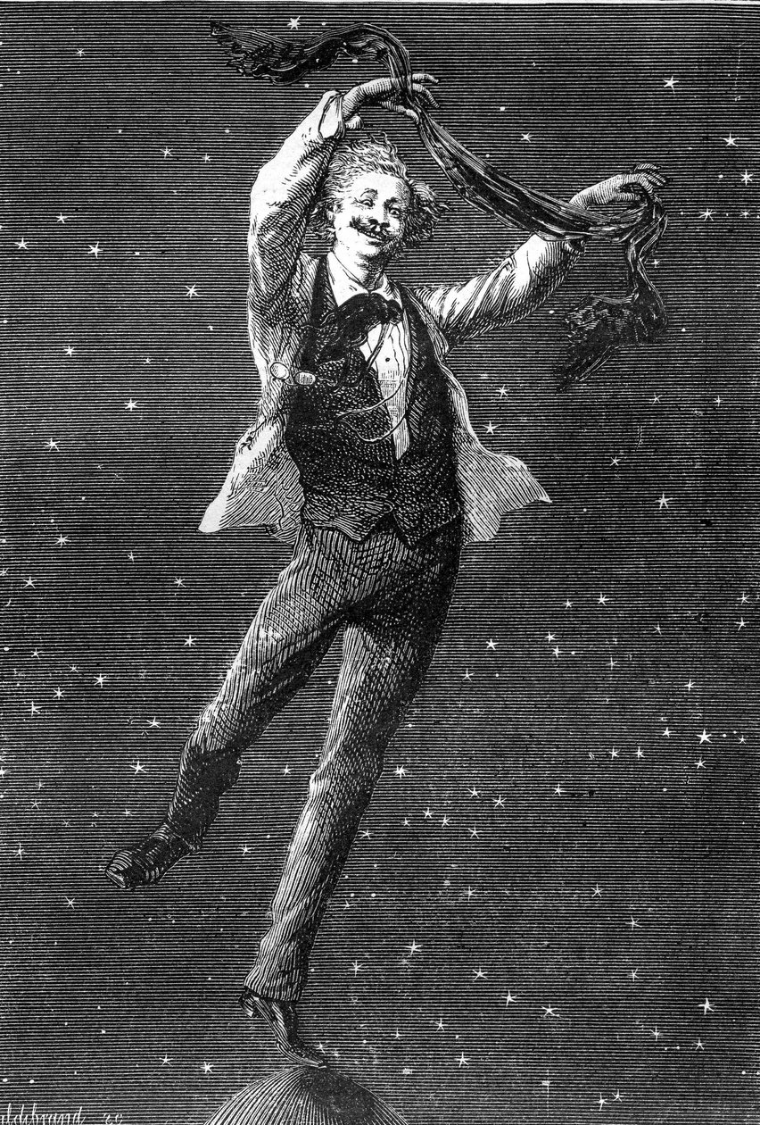 Illustration du roman de Jules Verne « Autour de la Lune », dessin par Emile Bayard, édition Hetzel/Voyages extraordinaires 1870 - Emile Antoine Bayard