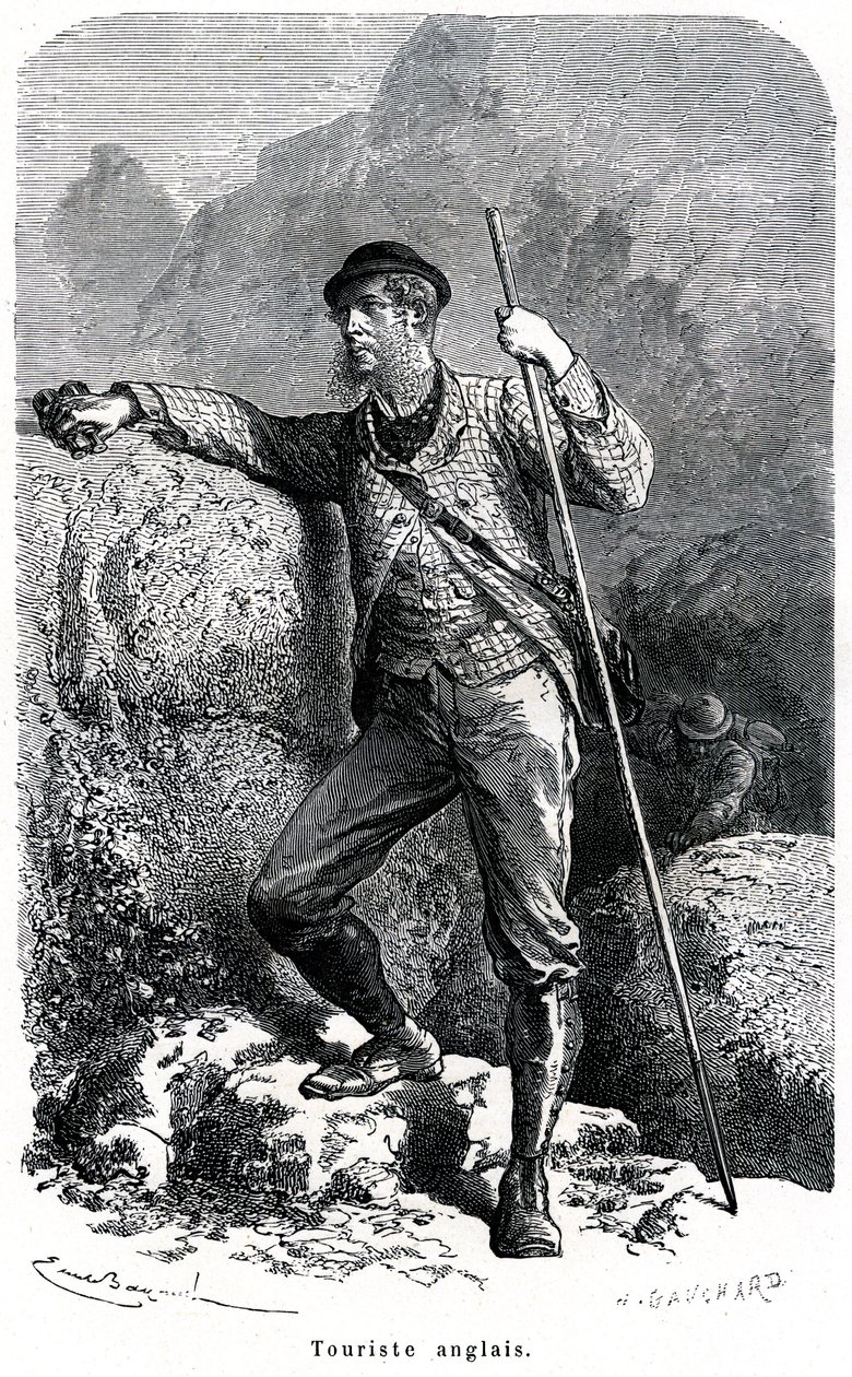Touriste anglais - illustration du livre « Mœurs et Caractères des Peuples », édition 1884 - Emile Antoine Bayard