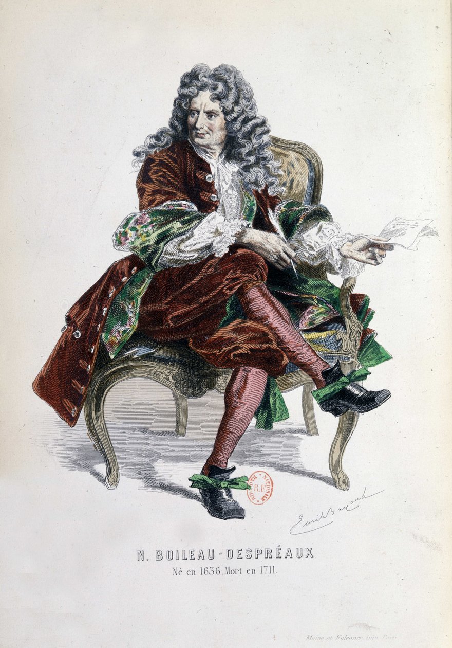 Portrait de Nicolas Boileau Despréaux (Boileau-Despréaux) (1636-1711) dans "Œuvres de Nicolas Boileau" Paris 1873 - Emile Antoine Bayard