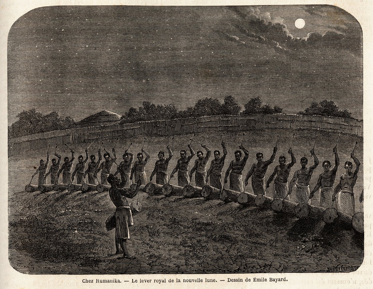 La cérémonie des tambours pour la montée de la nouvelle lune, à la tête de la tribu Rumanika, à Karague (ouest du lac Victoria, dans l