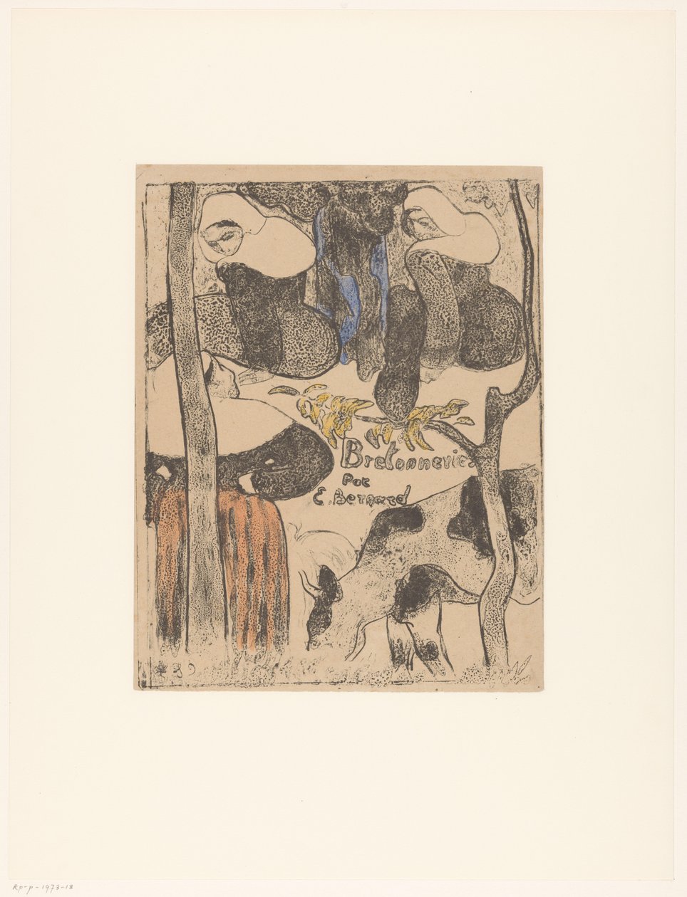 Trois femmes bretonnes et vaches - Emile Bernard