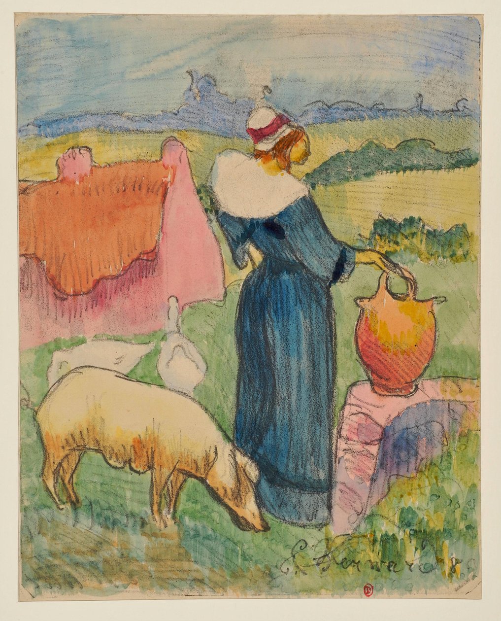 La Femme à la cruche [épreuve a] - Emile Bernard