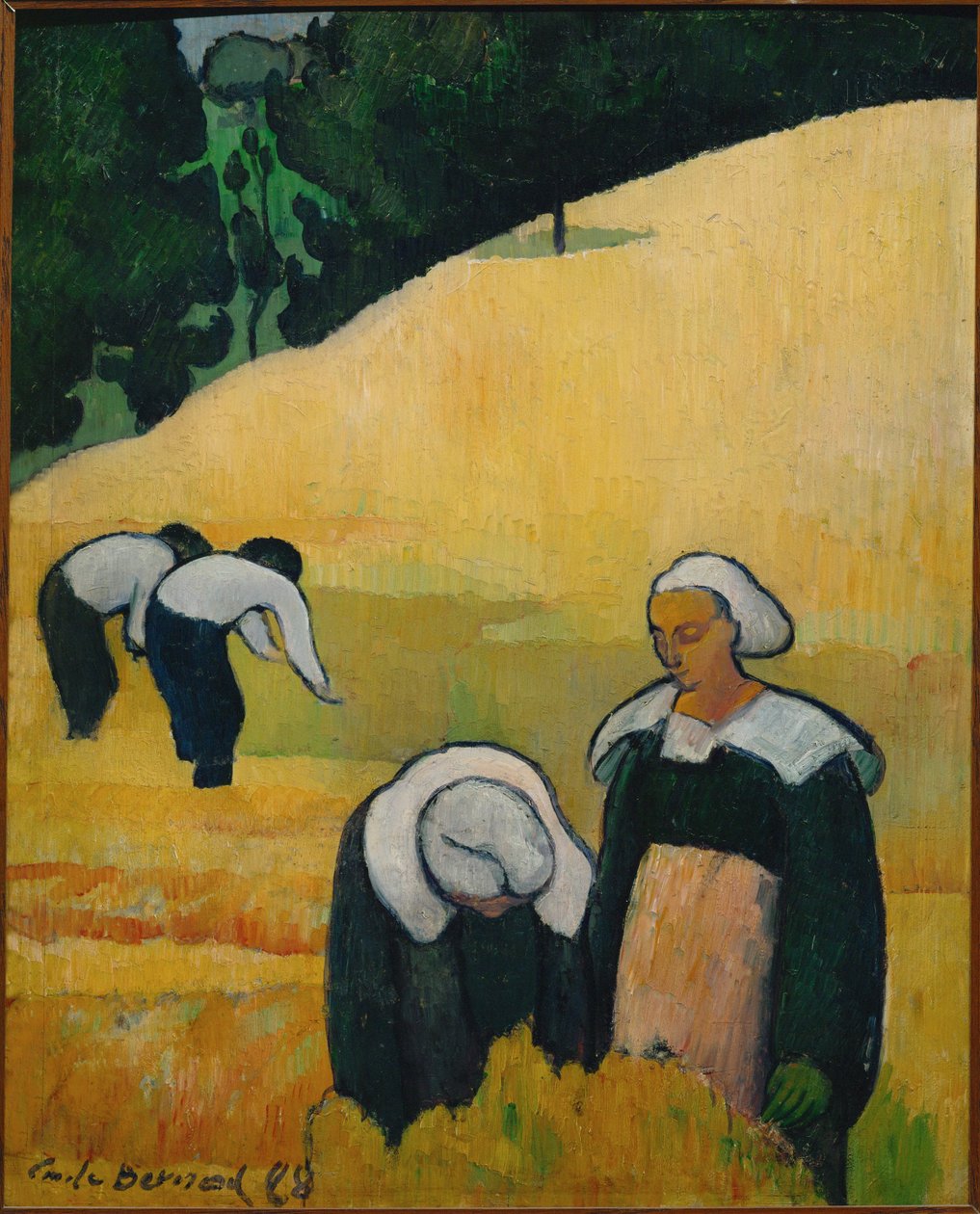 La moisson, ou paysage Breton (wood) - Emile Bernard