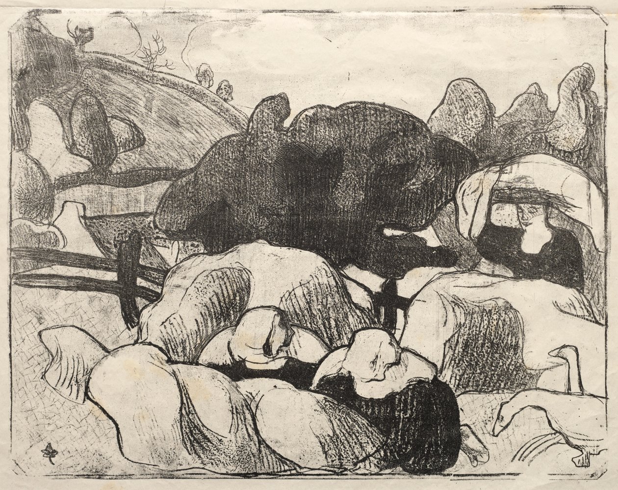 Les Bretonneries : Bretonnes Faisant les Foins - Emile Bernard