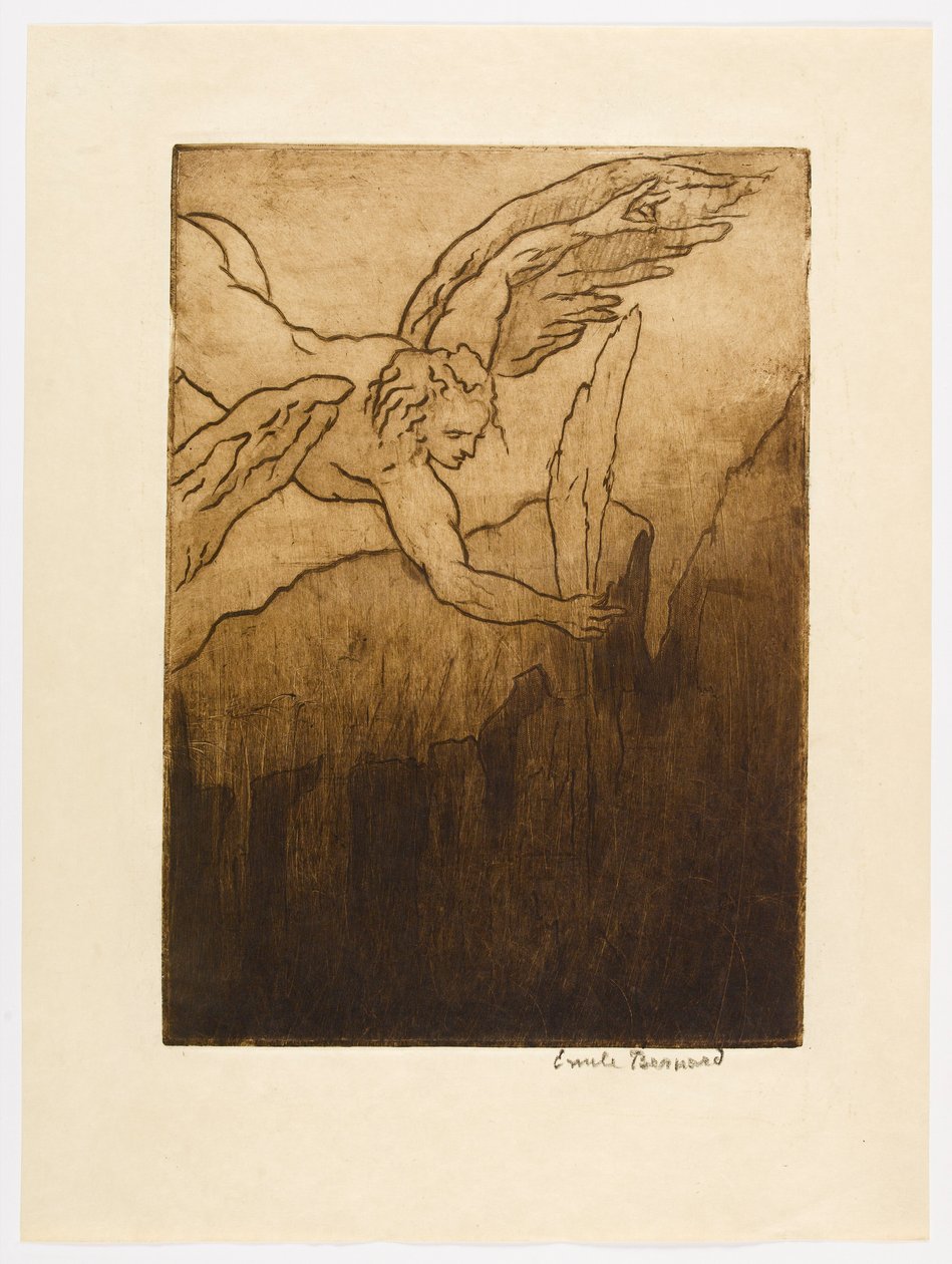 N° 6 - « Une plume échappée à l’aile de l’archange était restée, et, pure et blanche, frissonnait. » - Emile Bernard