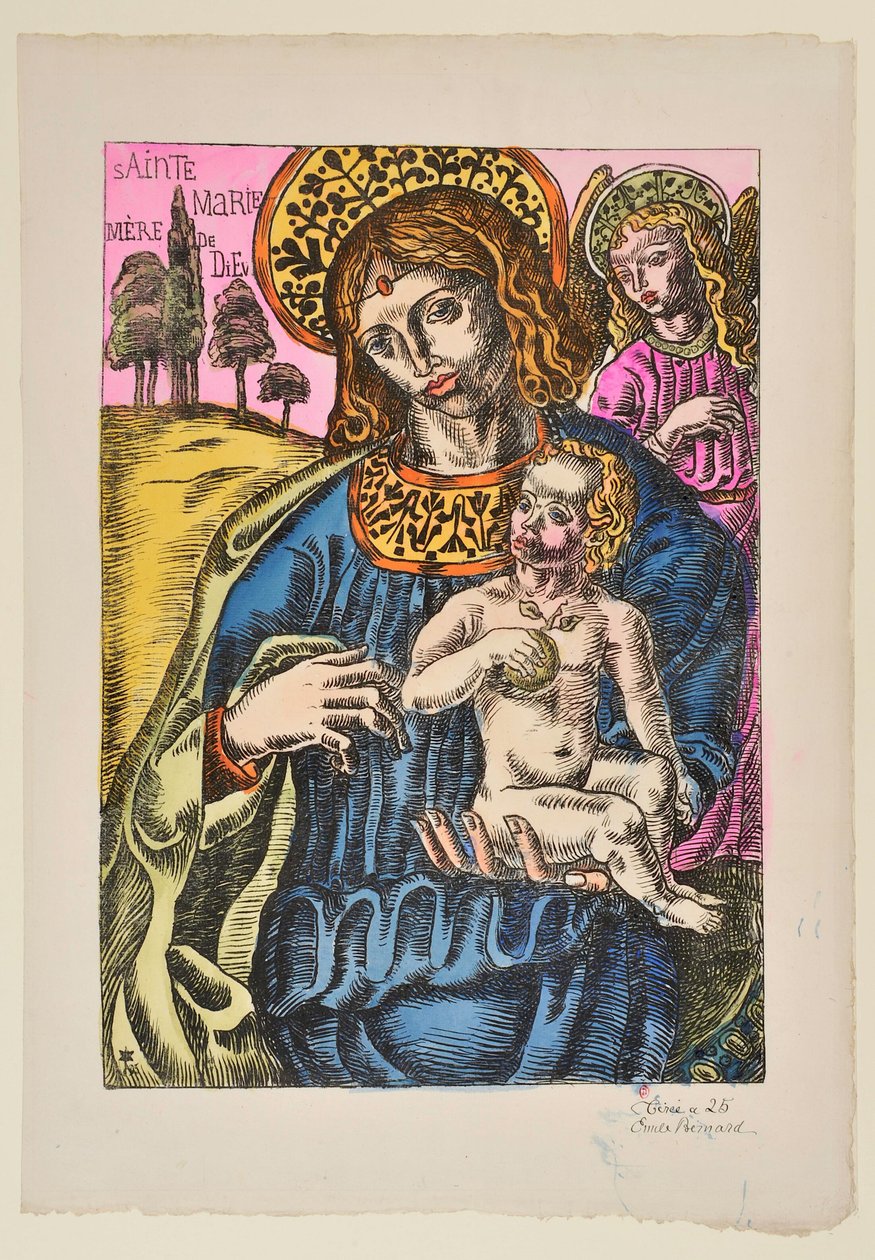 Sainte Marie Mutter Gottes: Die Jungfrau und der Engel mit Nimbus - Emile Bernard