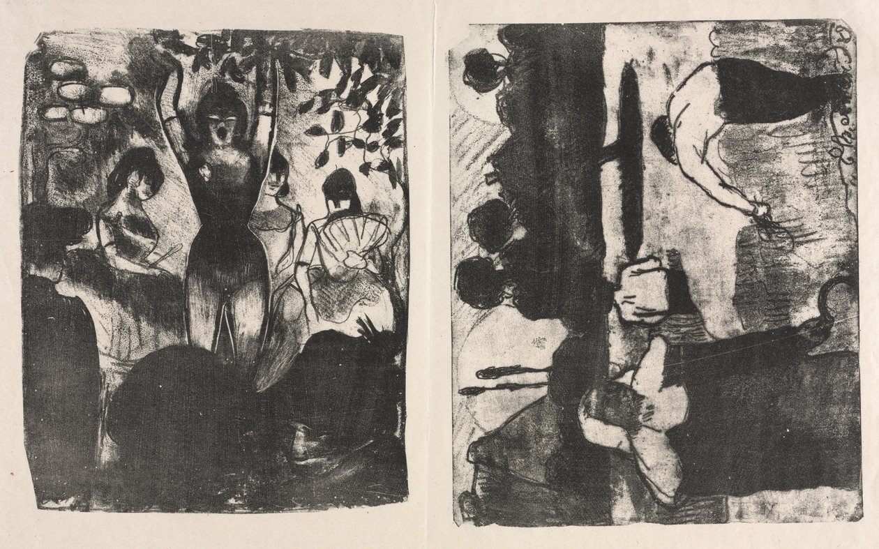 Chanteur au Café-Concert et Les Moissonneurs - Emile Bernard