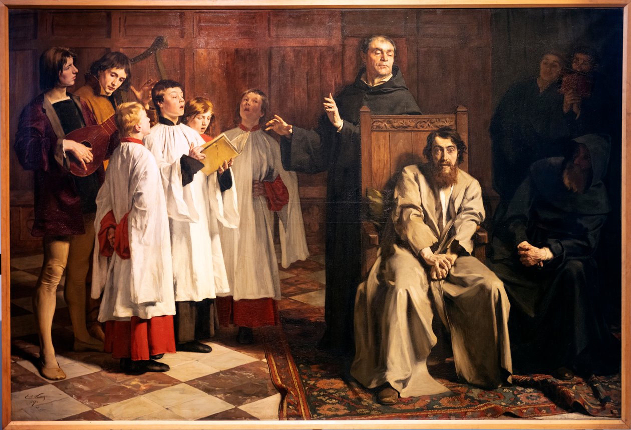 Emile Wauters. Hugo van der Goes au Cloître Rouge. 1872 - Emile Charles Wauters