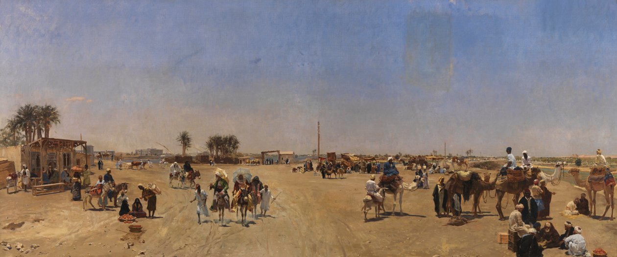 Le Pont Qasr al-Nil au Caire - Emile Charles Wauters
