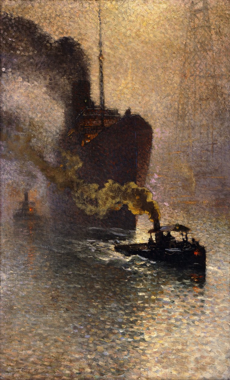 Escorte sur la Tamise dans le Brouillard, 1918 - Emile Claus