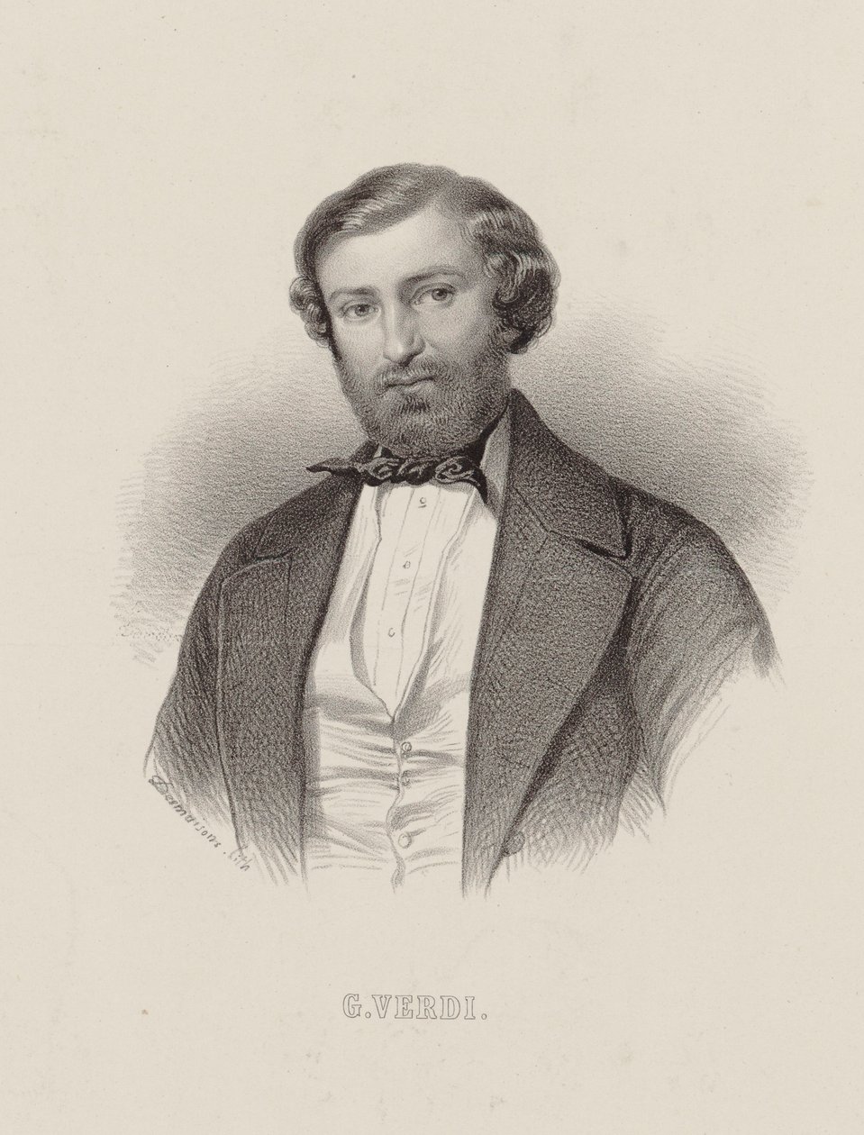 Portrait du compositeur Giuseppe Verdi 1813-1901, vers 1860 - Emile Desmaisons