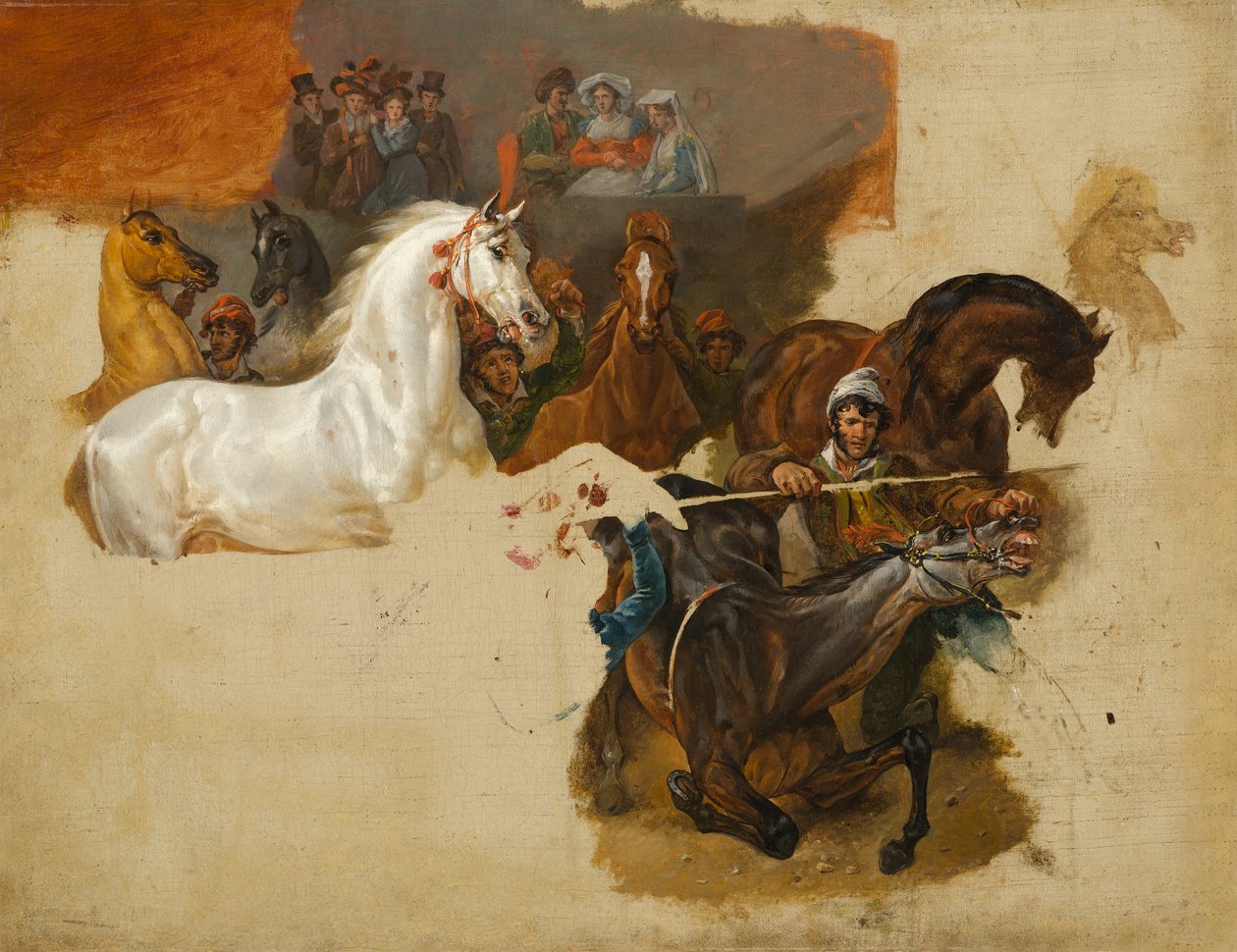 Course des chevaux sans cavalier, vers 1820 - Emile Jean Horace Vernet