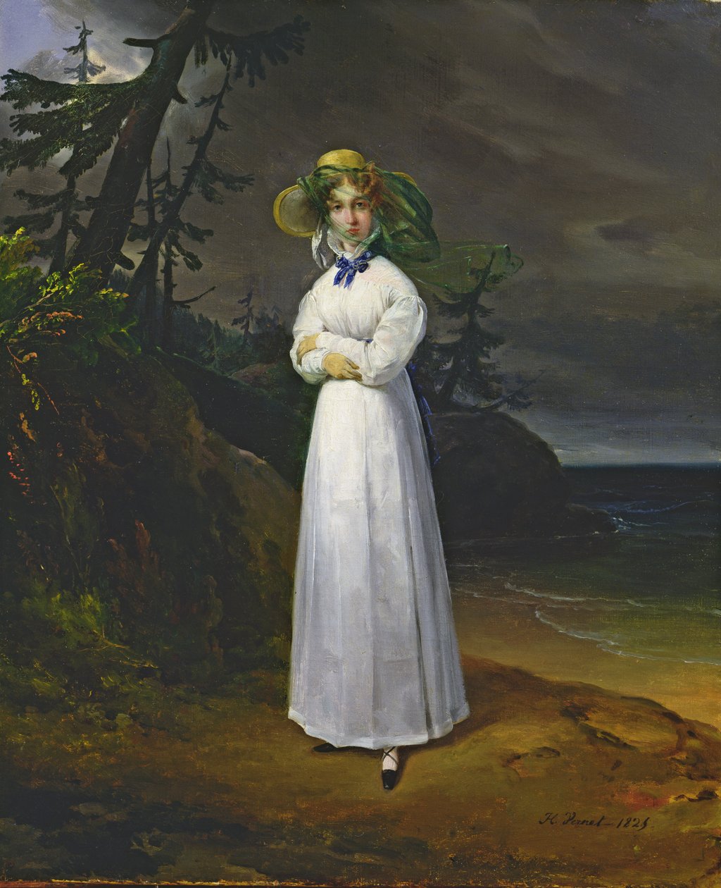 Jeune fille dans un paysage romantique, 1825 - Emile Jean Horace Vernet