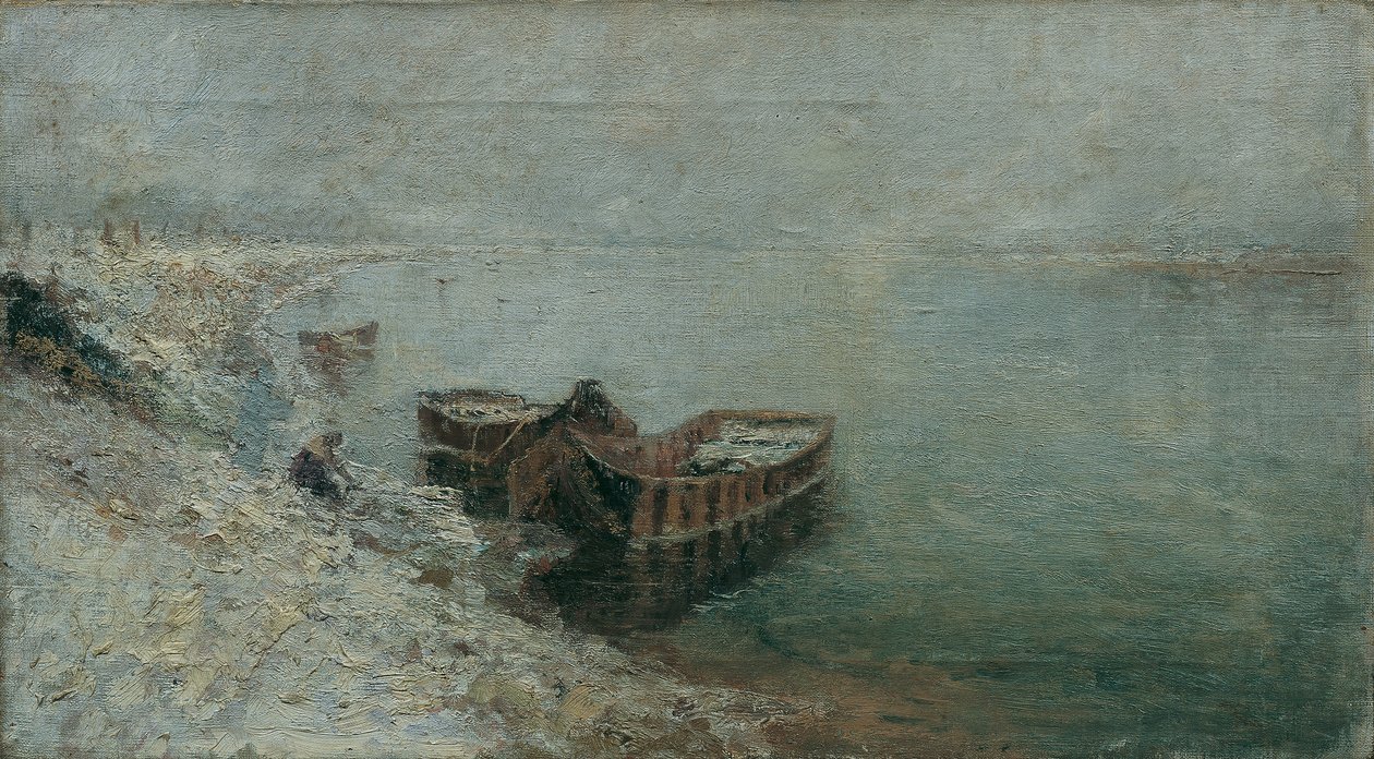 Bateaux de pêche sur la rive du Danube - Emilie Mediz Pelikan