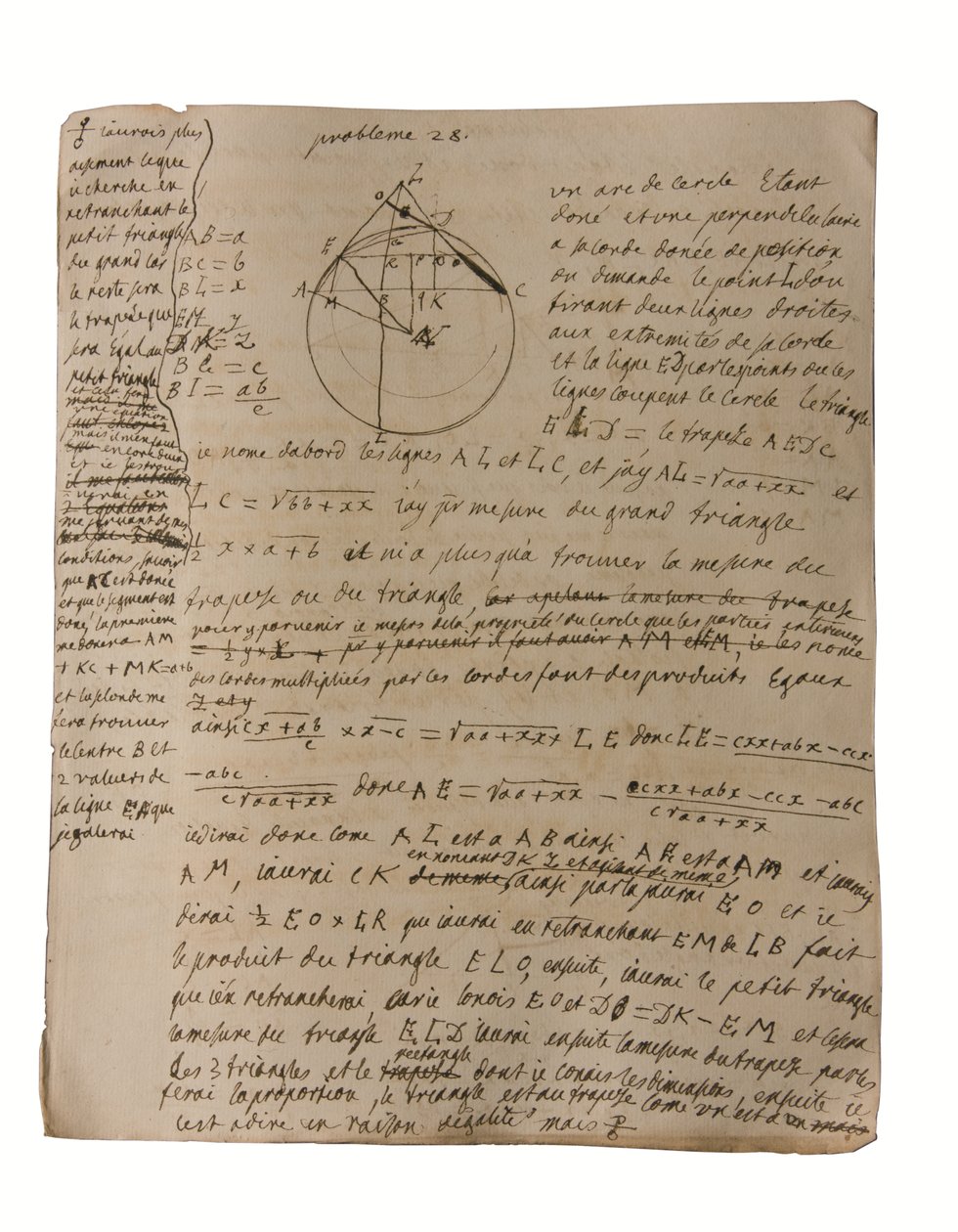 Problèmes de géométrie et de mathématiques, vers 1735-1740 - Emilie du Chatelet