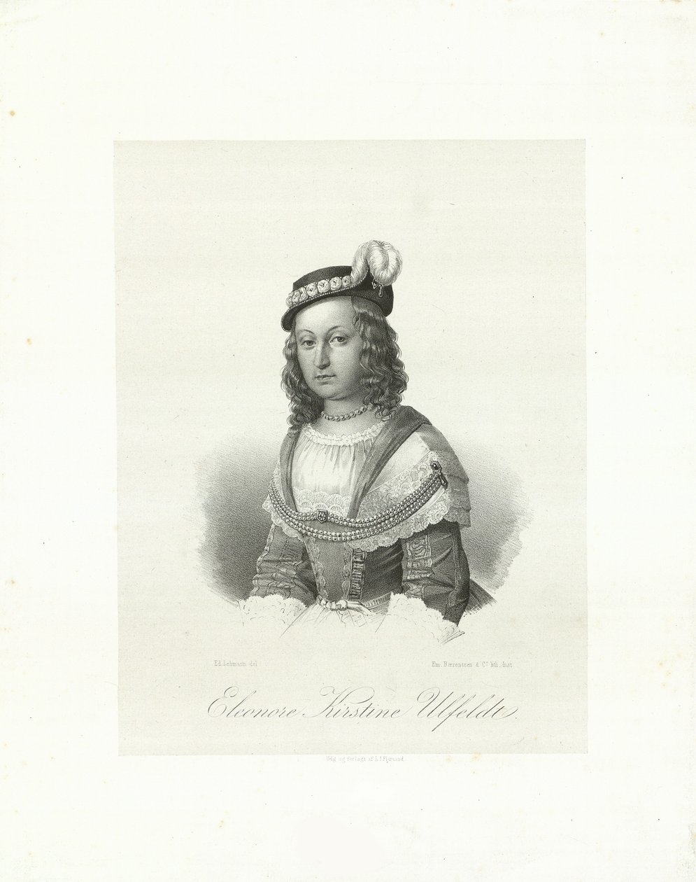 Leonora Christina, comtesse Ulfeldt 1621-1698, 1847 - Emilius Ditlev Baerentzen