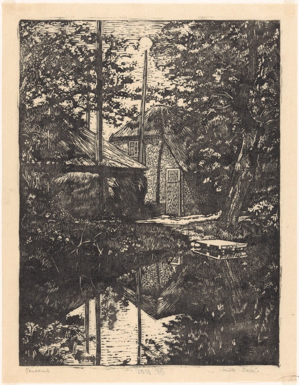Ferme et grange à foin au bord de l