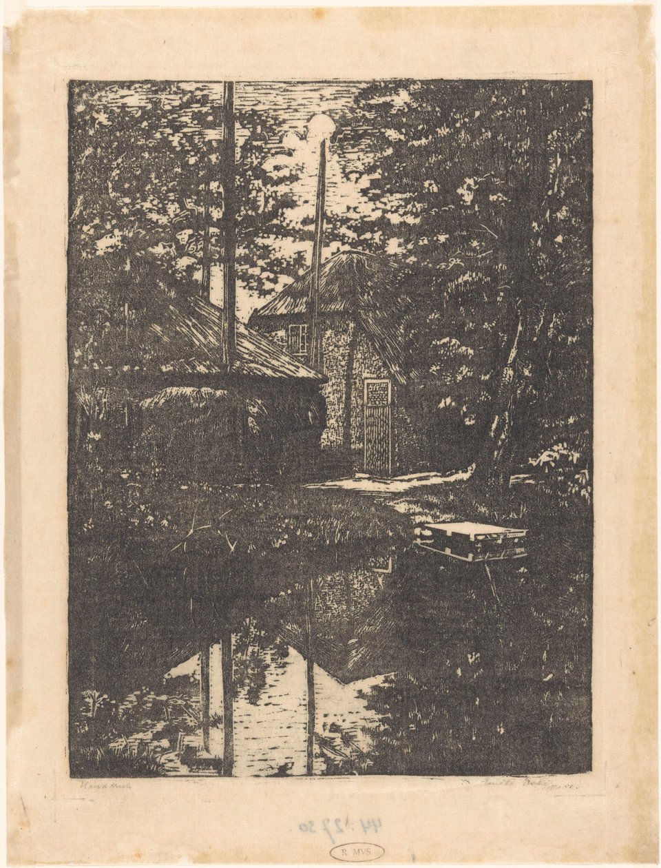 Ferme et grange à foin au bord de l