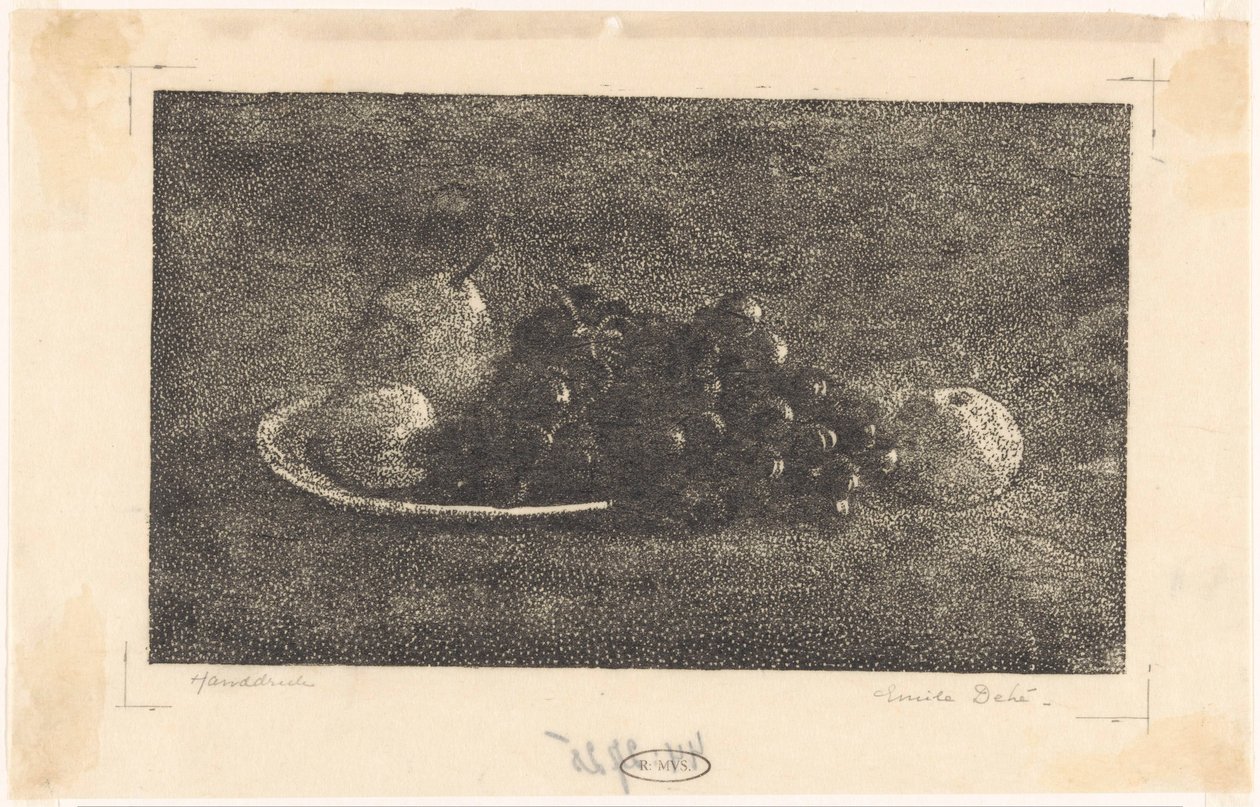 Bol avec raisins et autres fruits - Emilius Wilhelmus Dehé (signed by artist)