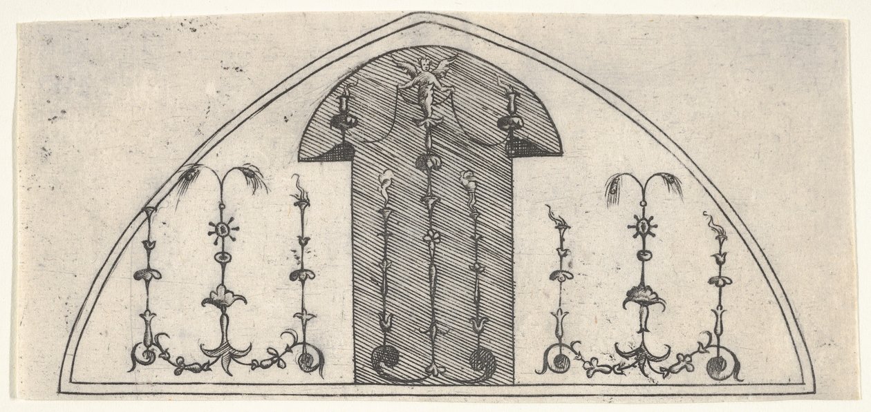 Panneau en forme de lancette avec décoration grotesque, 1541 - Enea Vico