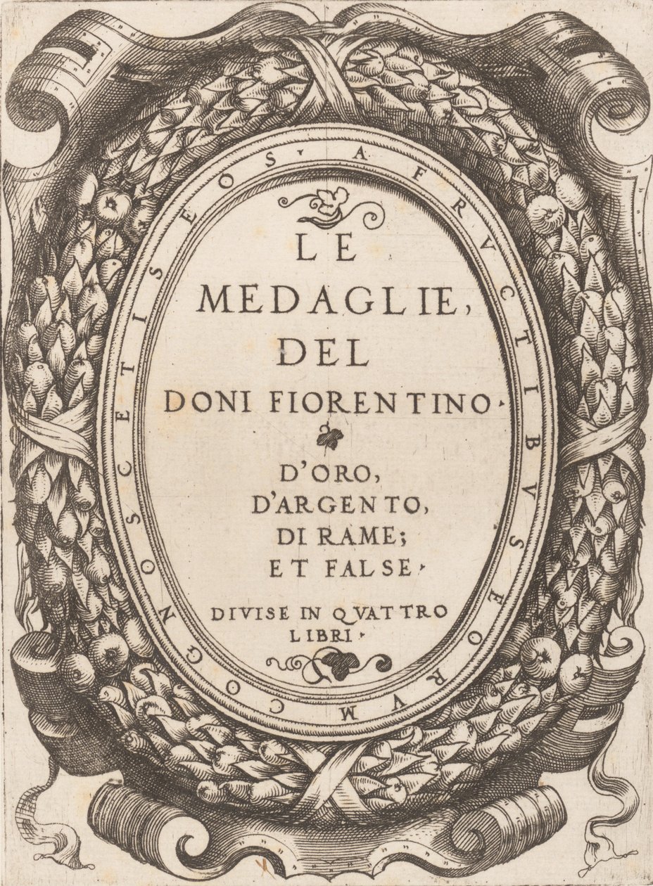 Planche de titre: Le Médailles du Doni Fiorentino, vers 1548 - Enea Vico