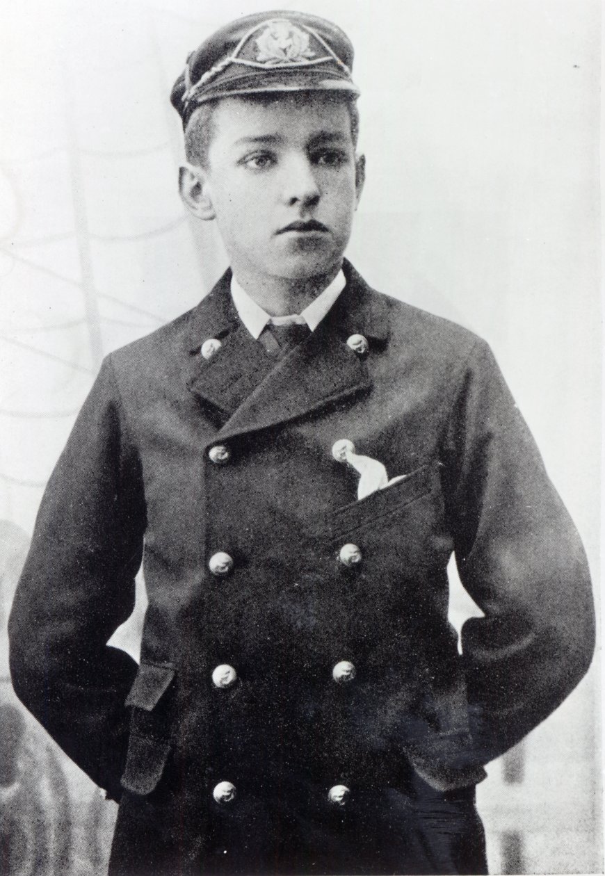 Ernest Shackleton, âgé de 16 ans, portant son uniforme de la White Star Line, 1890 - English Photographer